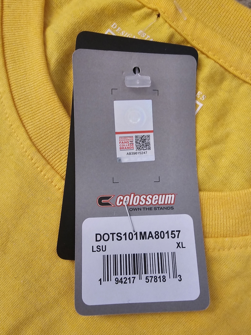 Colosseum Yellow Short-Sleeve Tee with Blue Graphic - Picture 3 of 3